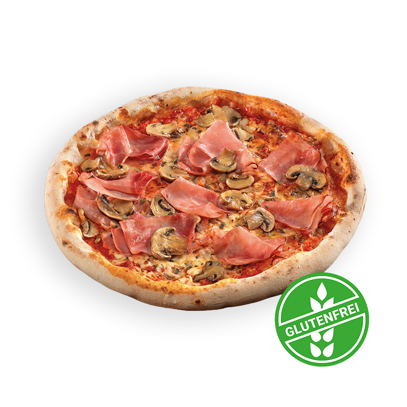 Pizza Prosciutto e funghi (glutenfrei) Ø30cm